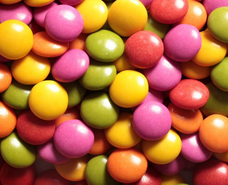 Caramelos de colores.